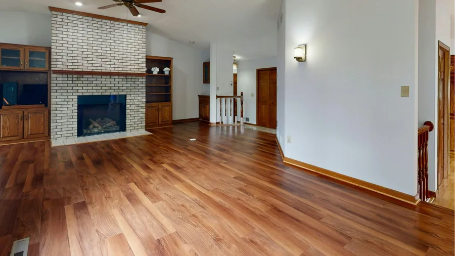 Waterproof luxury vinyl plank in a modern NC living room