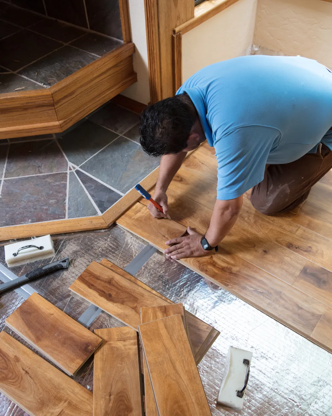 Leveling an uneven subfloor in a Harnett County home