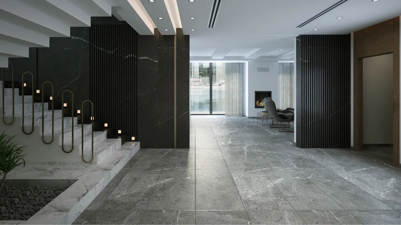Porcelain tile flooring in an Angier, NC bathroom